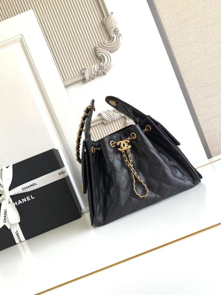Vintage Quilted Bucket Shoulder Bag