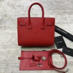 Bright Red Leather Top Handle & Crossbody Bag