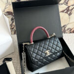 Elegant Pebbled Leather Top Handle Handbag