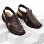 Premium Brown Leather Peshawari Chappal with Vibram Sole