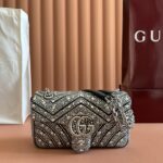 Luxury Crystal Quilted Light Green Shoulder Bag