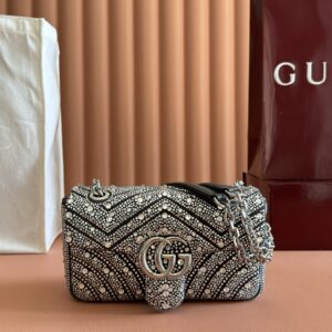 Luxury Crystal Quilted Light Green Shoulder Bag