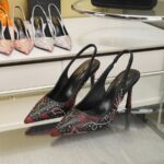 Crystal Embellished Fabric Pumps – Italian Leather High Heels