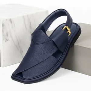 Handmade Peshawar Zalmi Blue Dotted Chappal