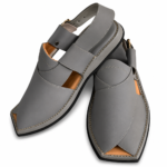 Premium Grey Leather Peshawari Chappal for Men – Handmade Traditional Charsadda Sandals