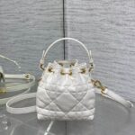 Caro Micro Bucket Bag – Quilted Lambskin Top Handle & Crossbody Bag