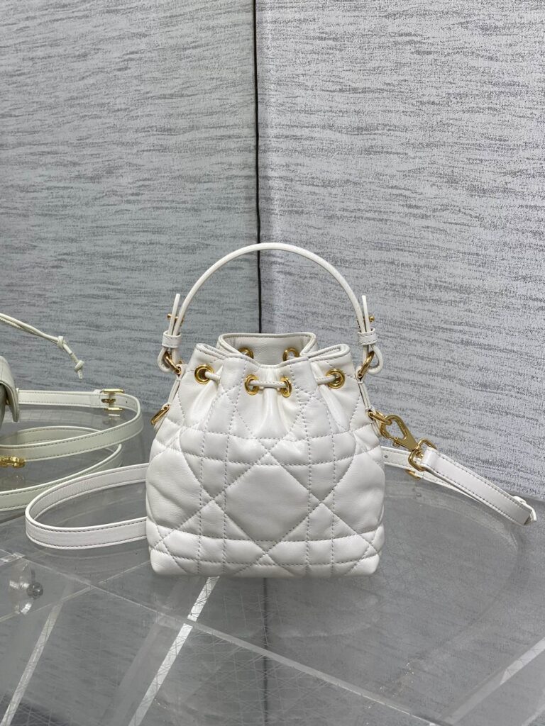 Caro Micro Bucket Bag – Quilted Lambskin Top Handle & Crossbody Bag