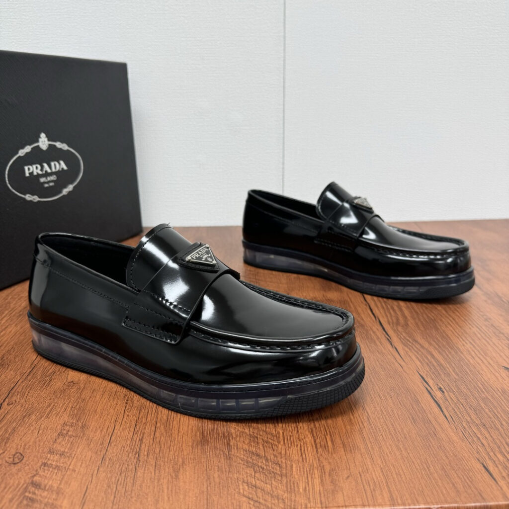 Premium Leather Loafers with Transparent Rubber Sole