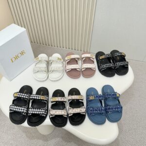 Blue & White Check Sandals