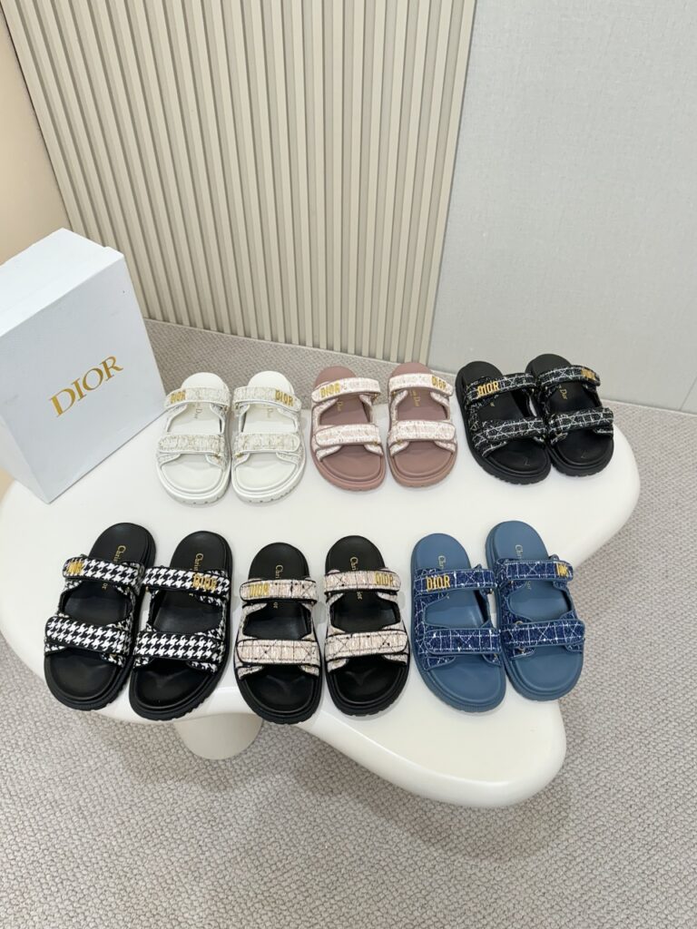 Blue & White Check Sandals