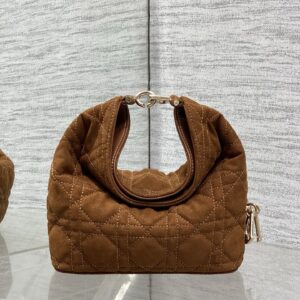 Luxury-Inspired Mini Brown Hobo Bag
