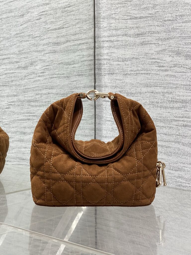 Luxury-Inspired Mini Brown Hobo Bag