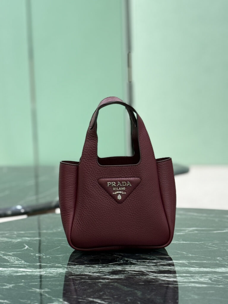 Small Textured Calfskin Bucket Tote USA