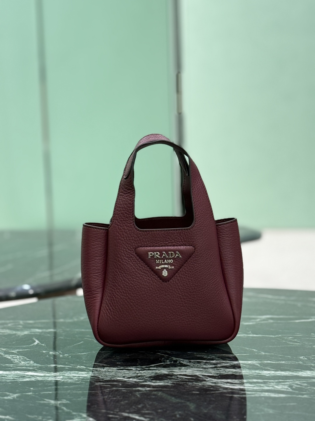 Small Textured Calfskin Bucket Tote USA