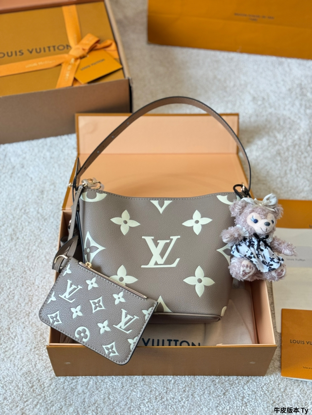 LV monogram leather handbag