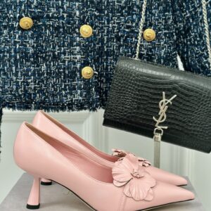 Leather floral heels for women USA