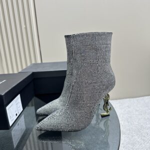Letter Heel Ankle leather Boots USA