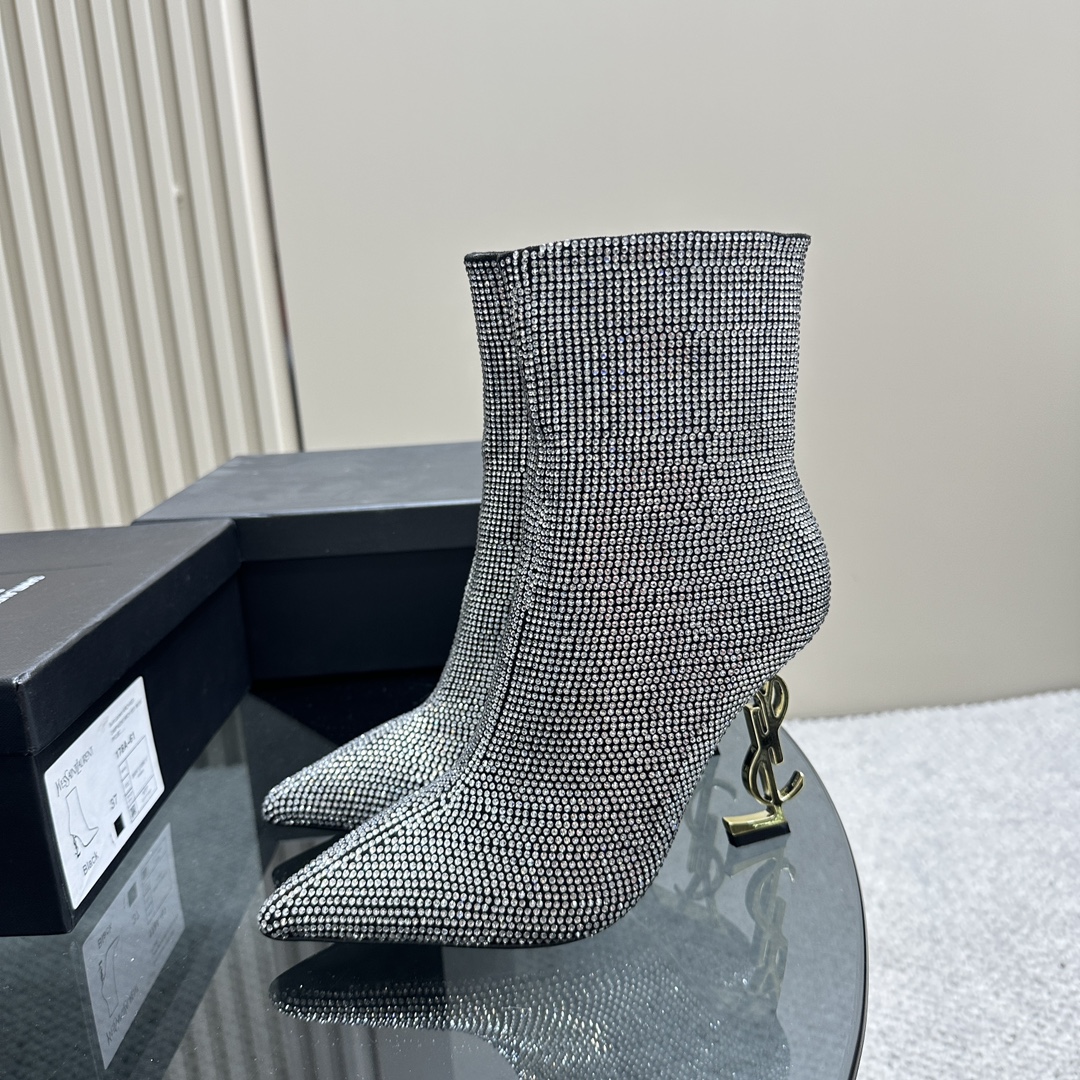 Letter Heel Ankle leather Boots USA