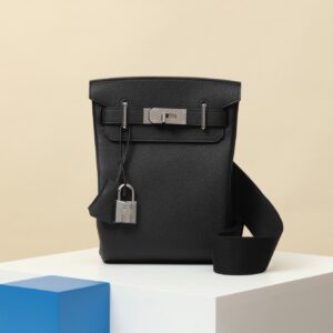 Men’s H Leather Black Togo Backpack USA