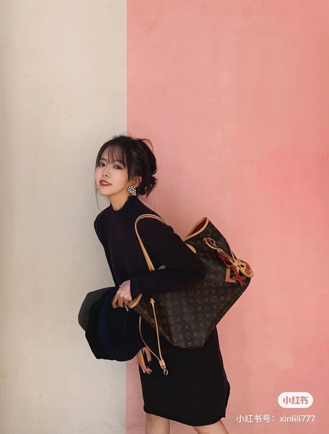 Neverfull style tote leather shouder bag