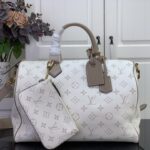 Premium Monogram-Inspired Bandoulière 40 Bag White Grey