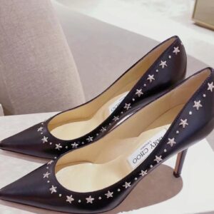 black high heelsleather shoes