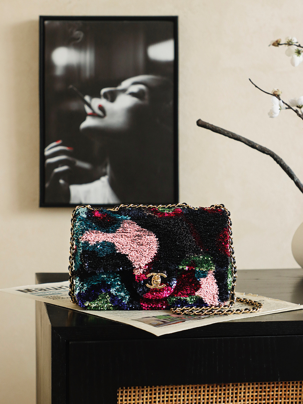 CC Leather Flap Bag