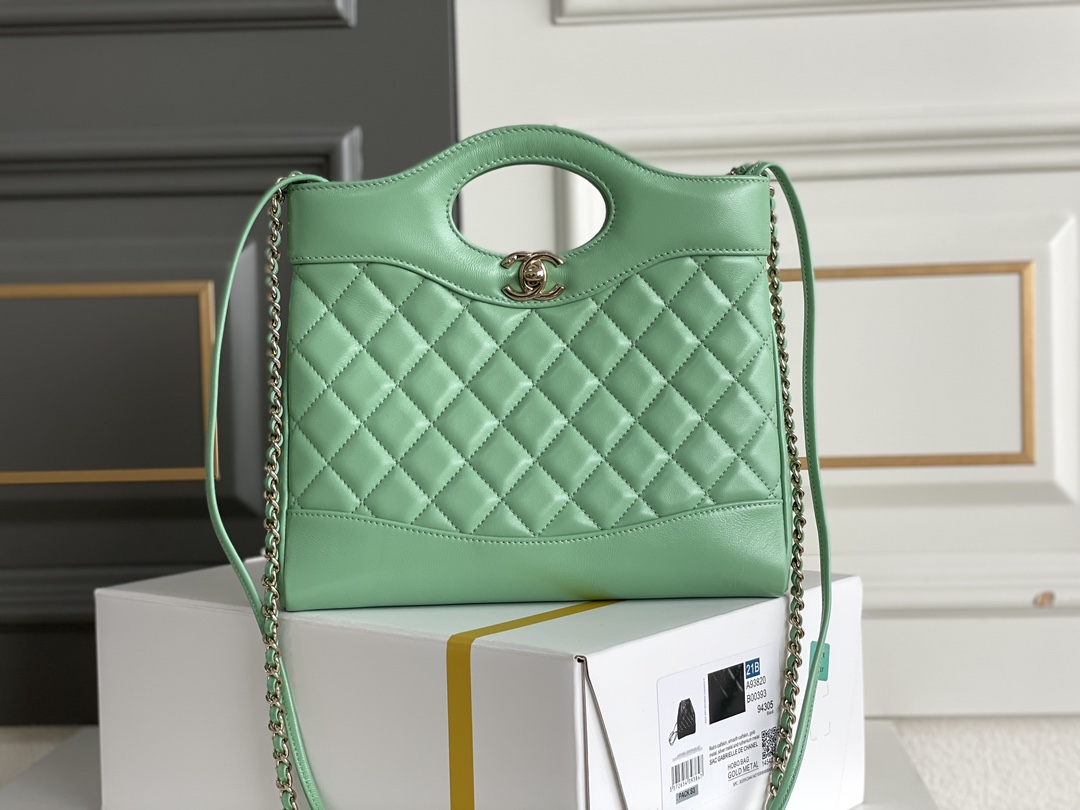 Mini Structured CC Leather Shopping Bag | Glossy Lambskin