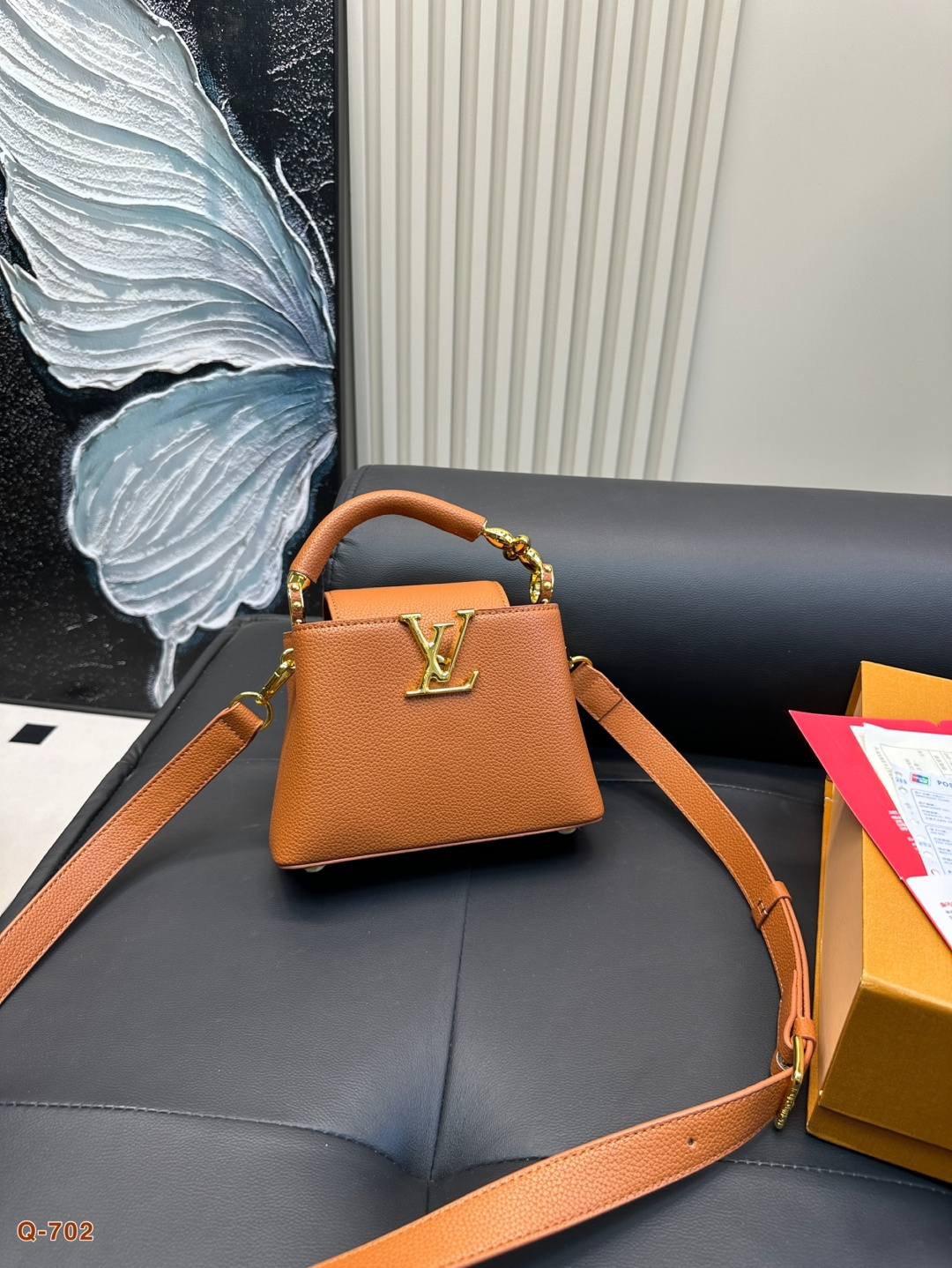 Capucines style top handle Leather bag
