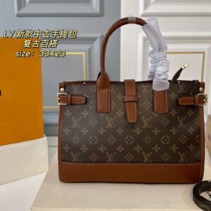 vintage monogram tote leather bag USA